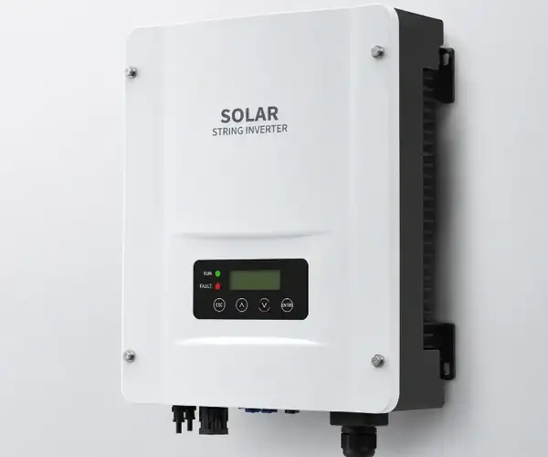 String inverter array on a Kerala rooftop